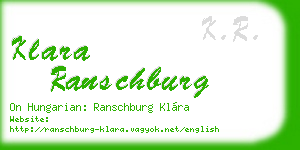 klara ranschburg business card